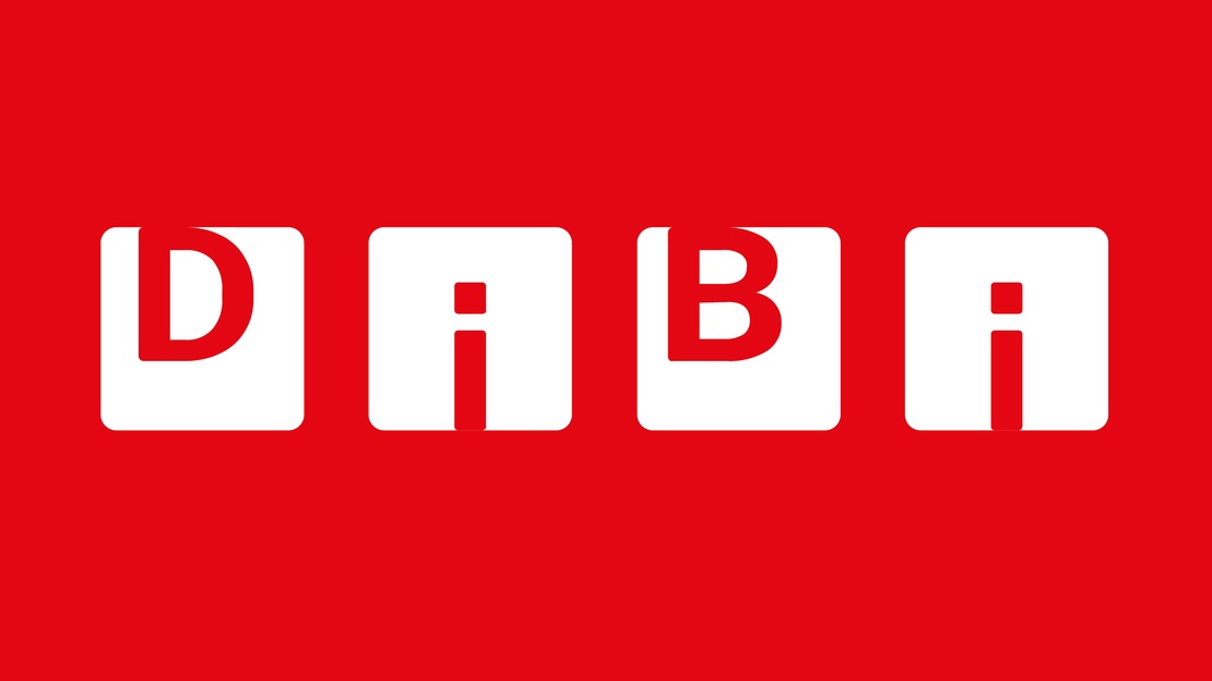 Logo DiBi auf rotem Hintergrund