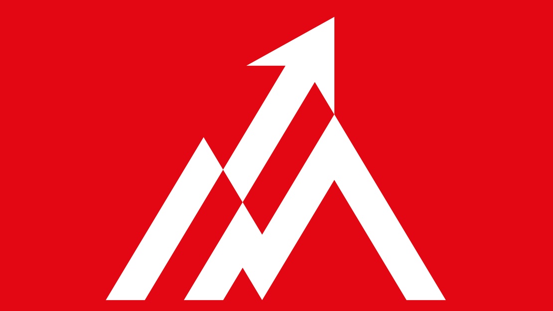 Bergspitze mit Pfeil grafisch dargestellt